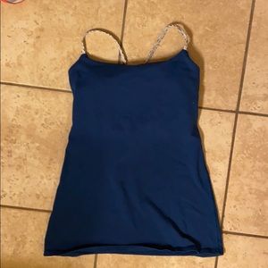 Lululemon built in bra tank w/ criss cross straps